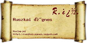 Ruszkai Ágnes névjegykártya
