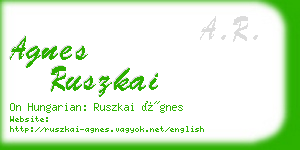 agnes ruszkai business card